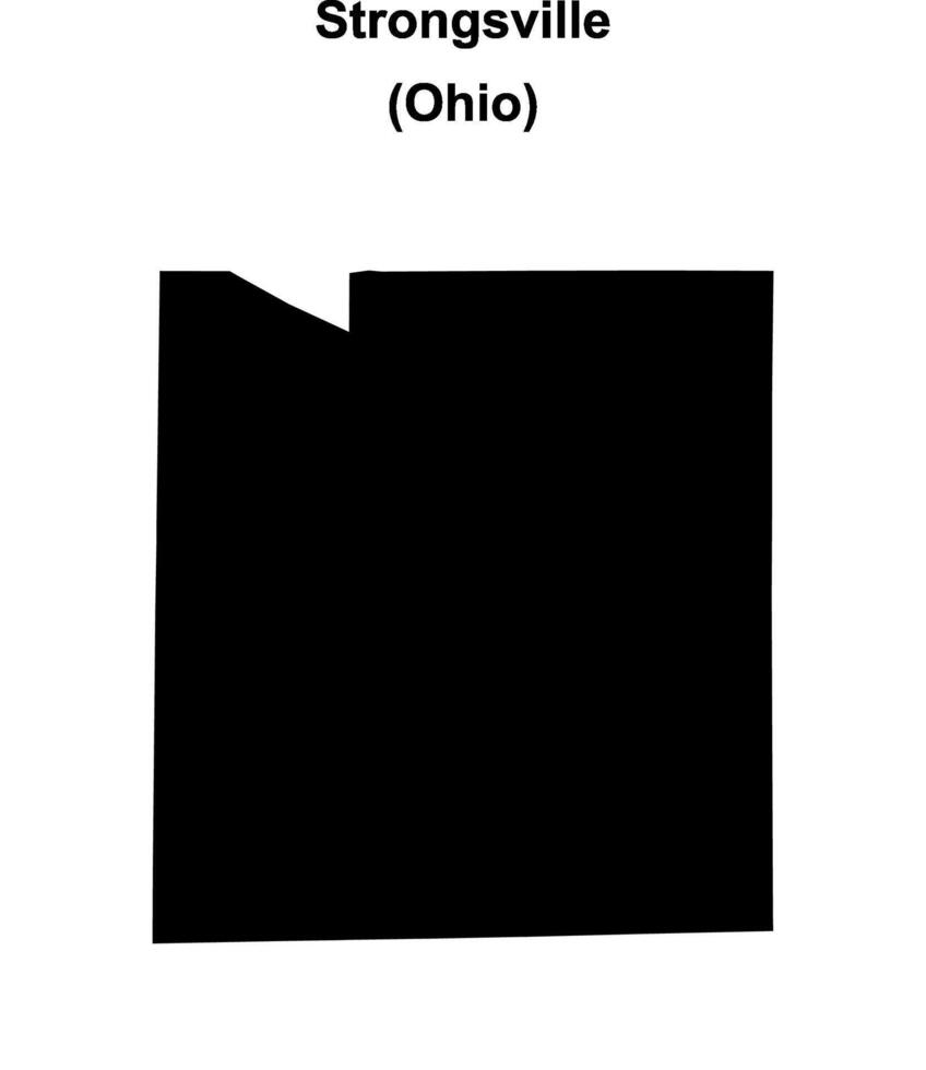 Strongsville, Ohio blank outline map vector