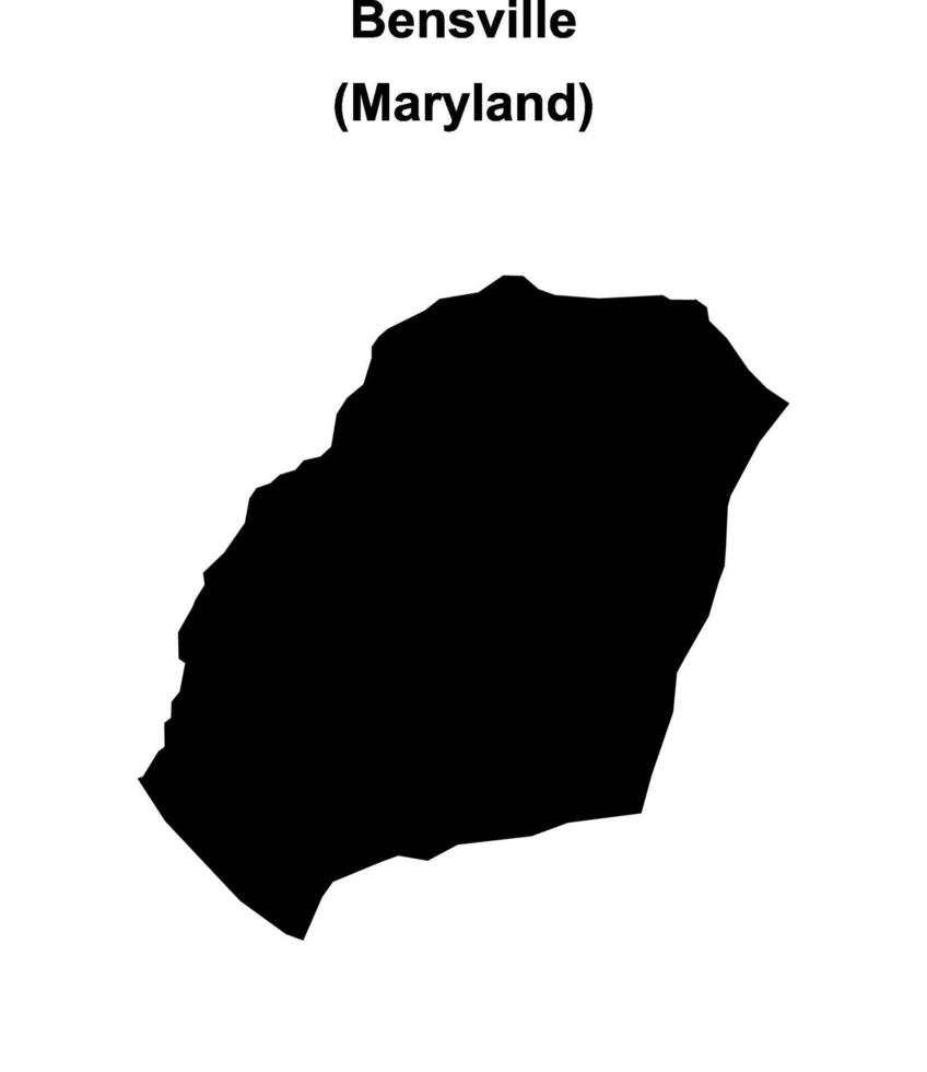 Bensville, Maryland blank outline map vector