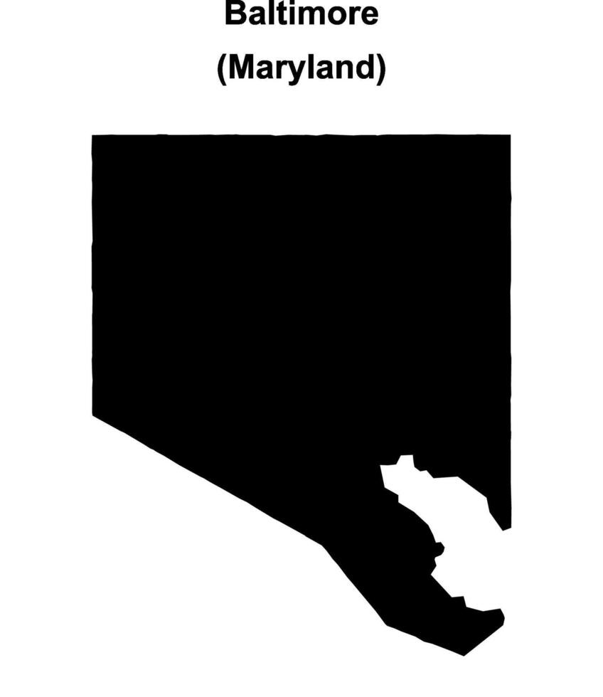 Baltimore, Maryland blank outline map vector
