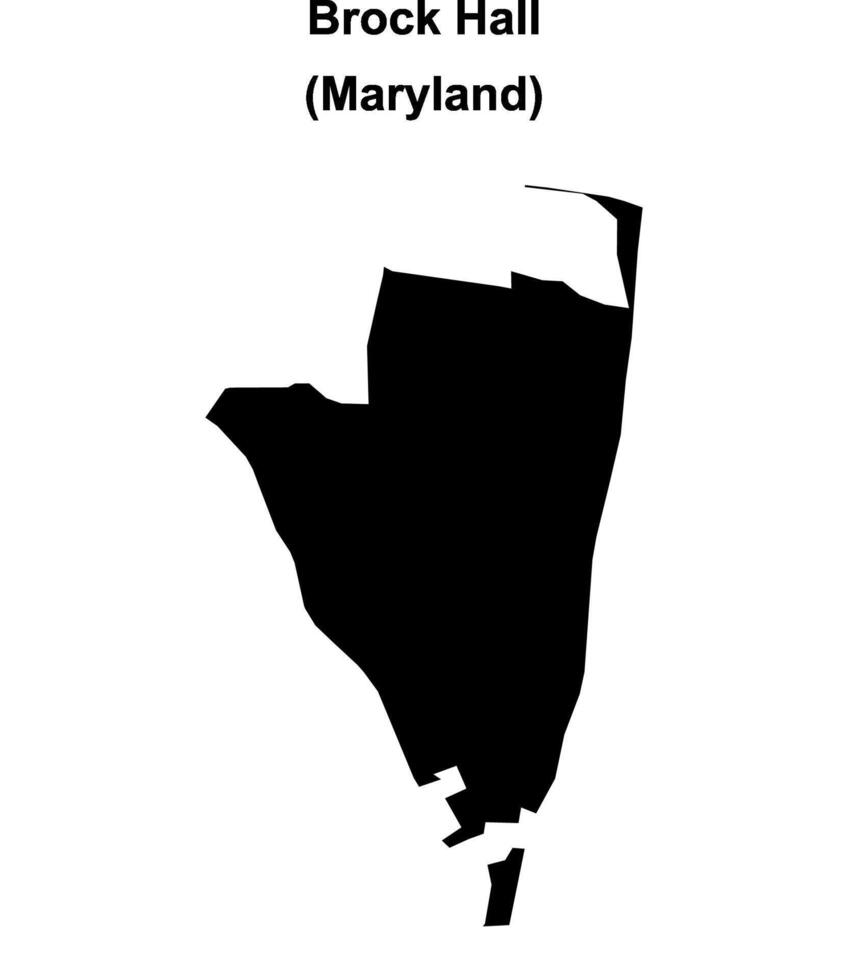 Brock Hall, Maryland blank outline map vector