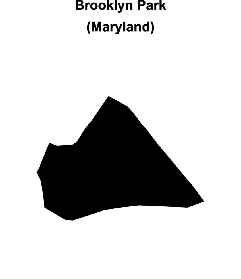 Brooklyn Park, Maryland blank outline map vector