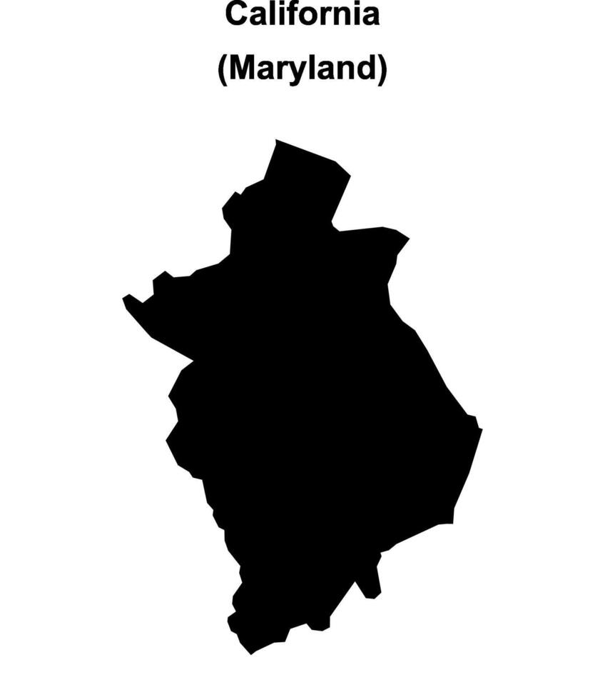 California, Maryland blank outline map vector