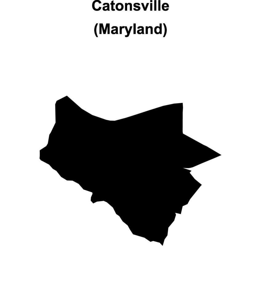 Catonsville, Maryland blank outline map vector