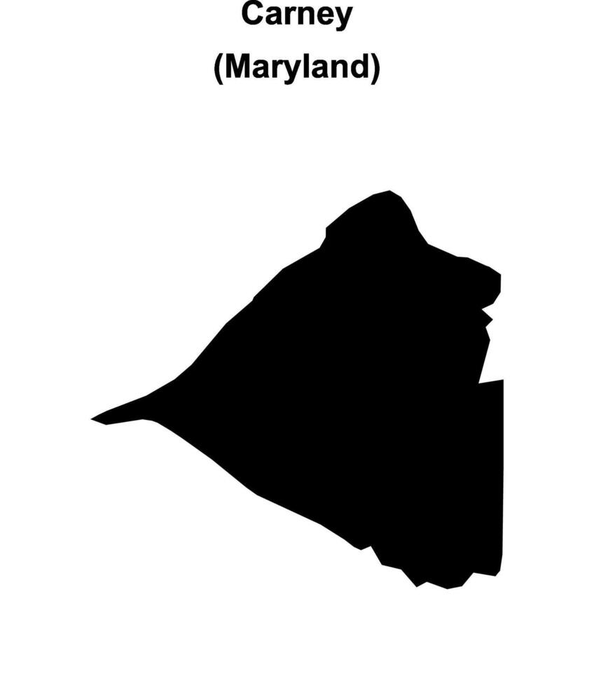 Carney, Maryland blank outline map vector