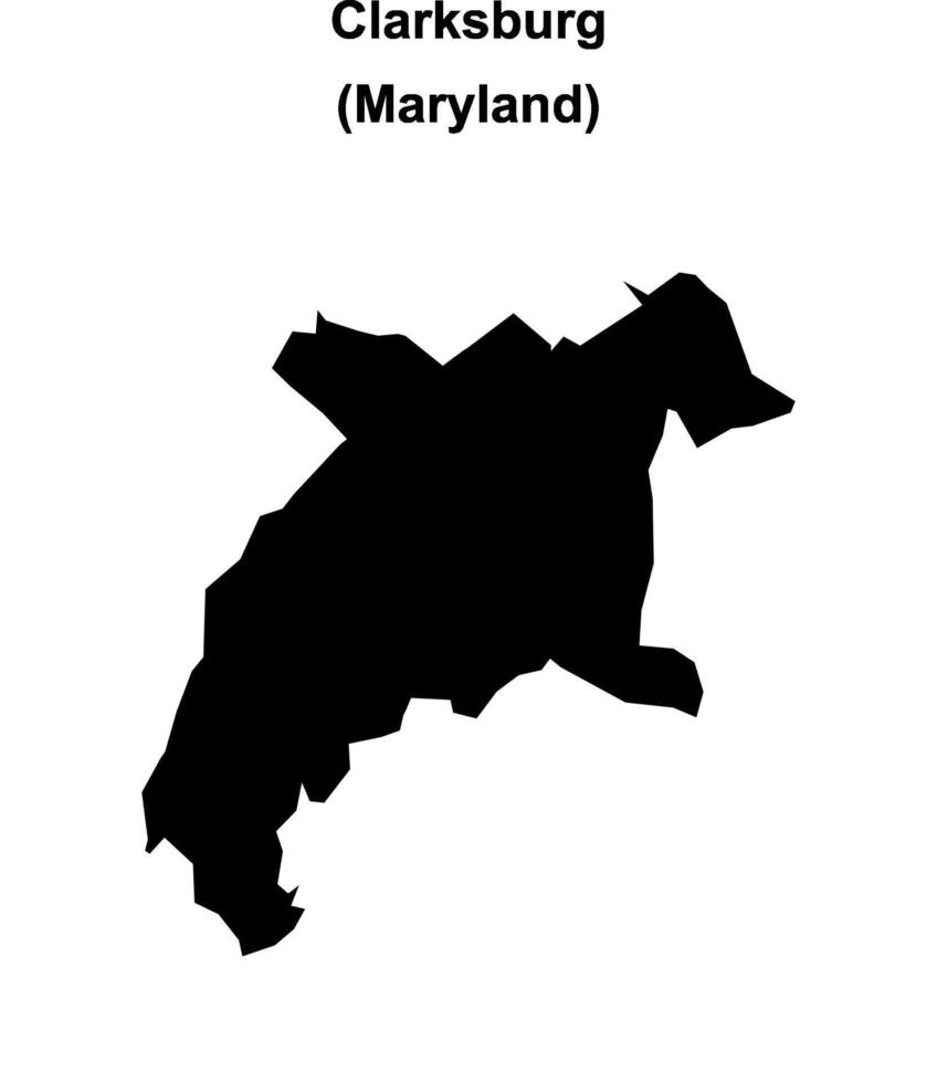 Clarksburg, Maryland blank outline map vector