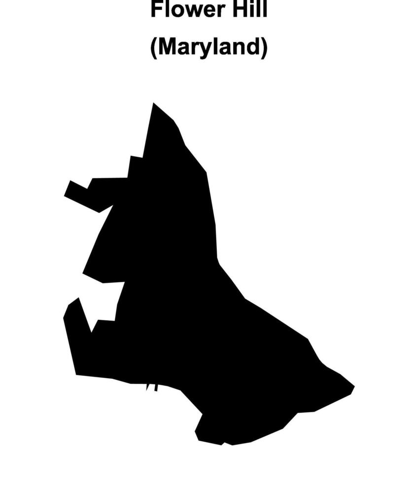 Flower Hill, Maryland blank outline map vector