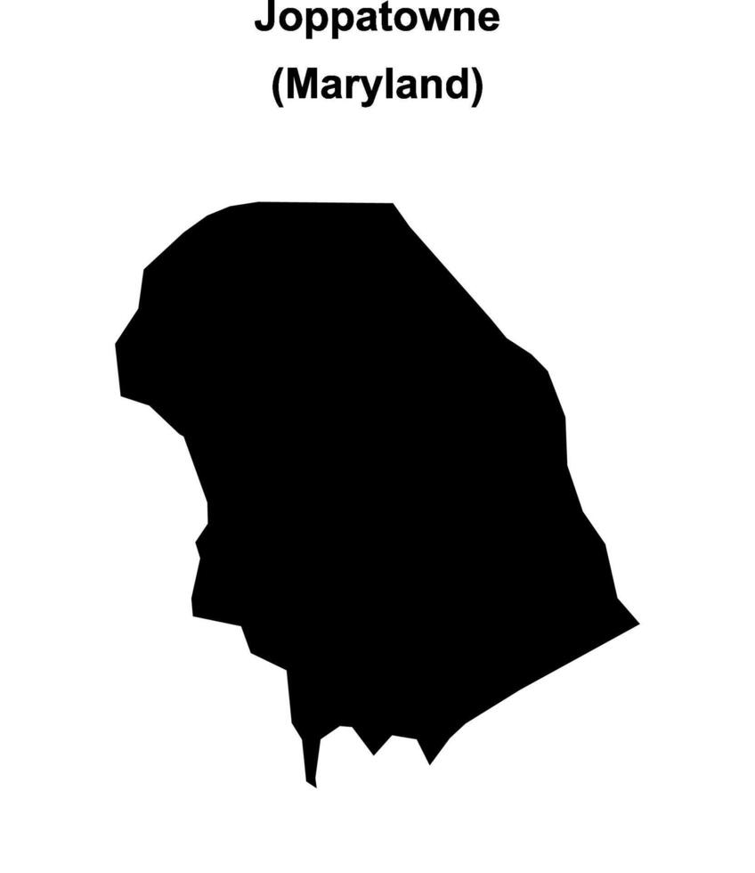 Joppatowne, Maryland blank outline map vector