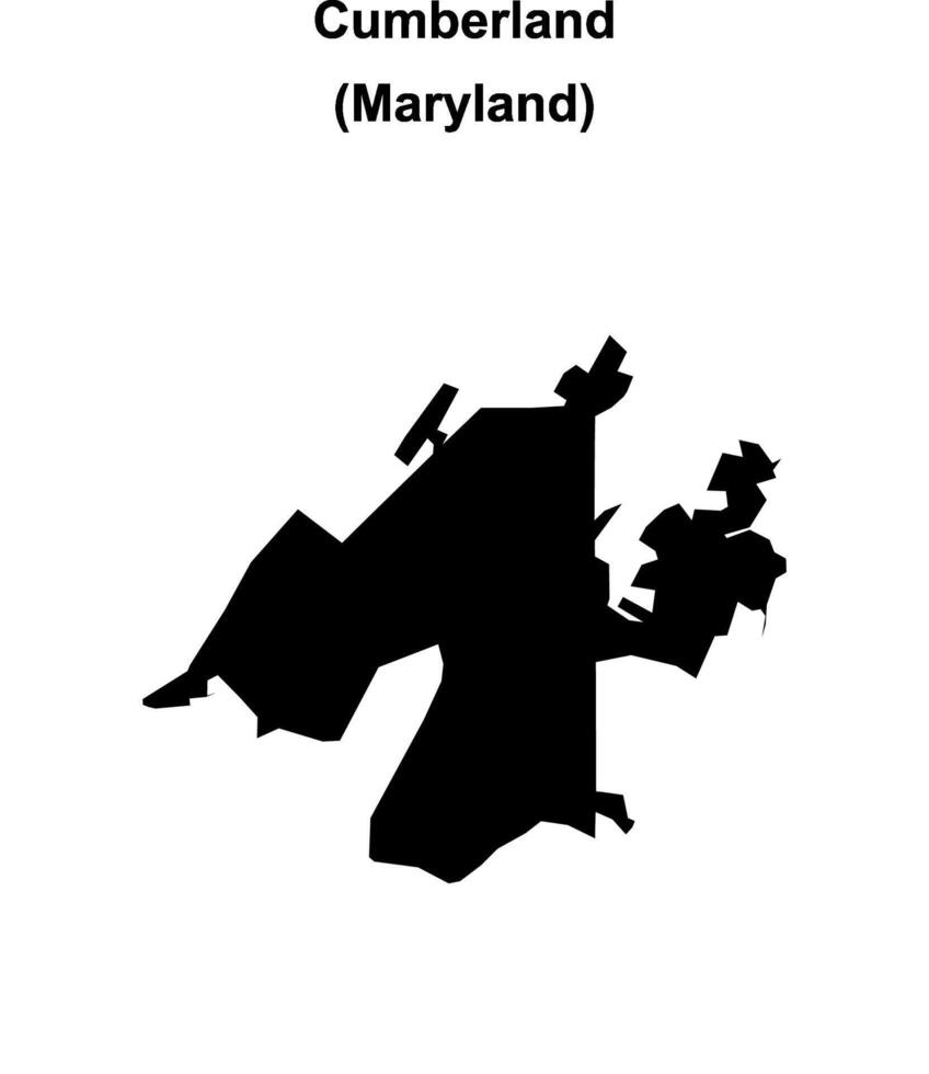 Cumberland, Maryland blank outline map vector