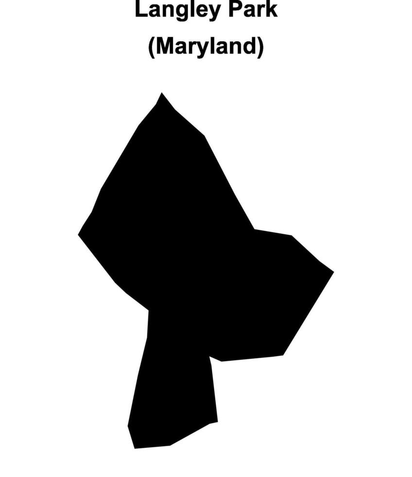 Langley Park, Maryland blank outline map vector