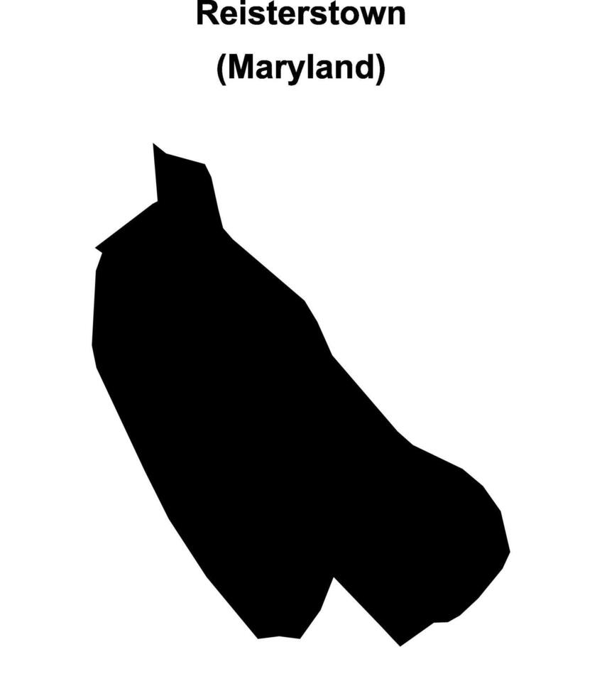 Reisterstown, Maryland blank outline map vector
