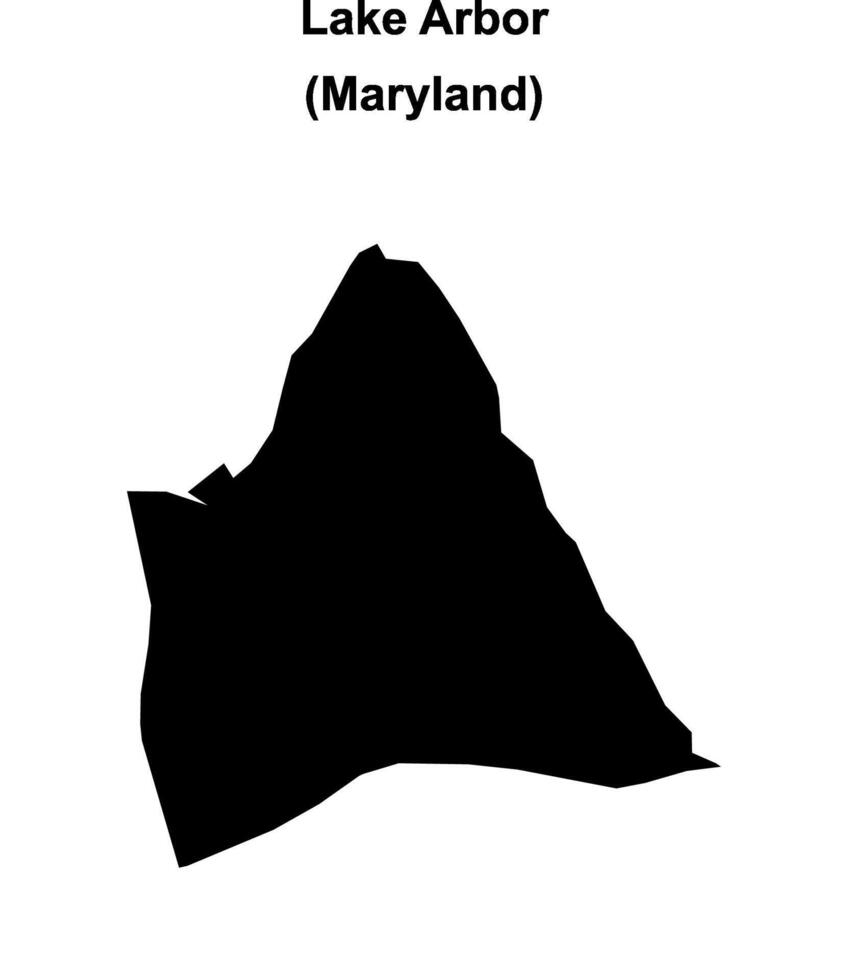 Lake Arbor, Maryland blank outline map vector