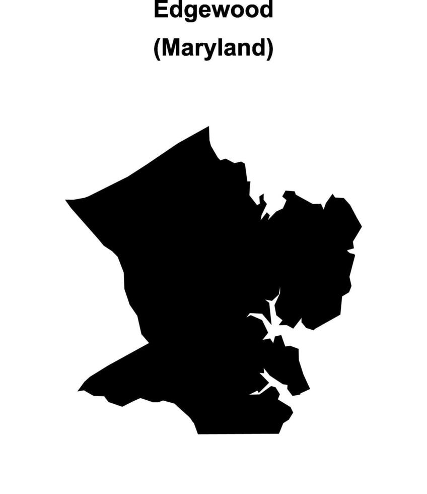 Edgewood, Maryland blank outline map vector