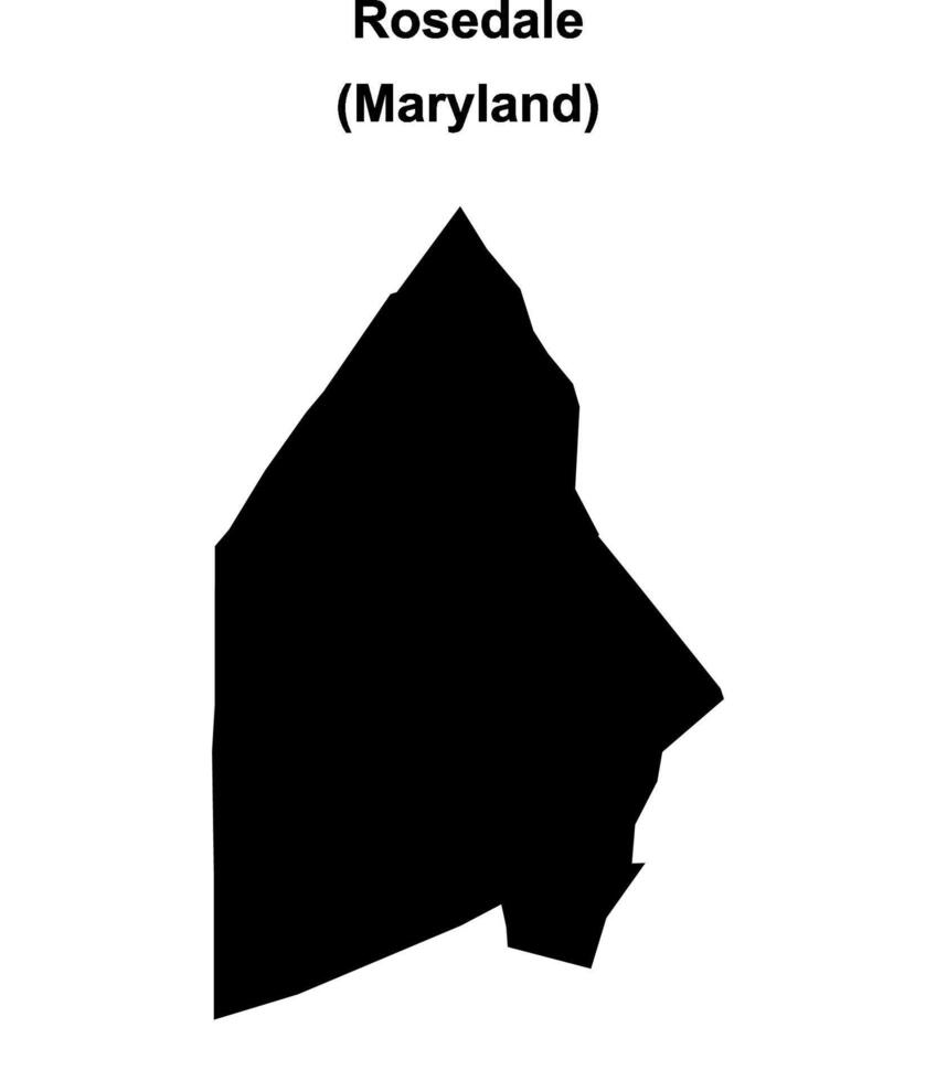 Rosedale, Maryland blank outline map vector