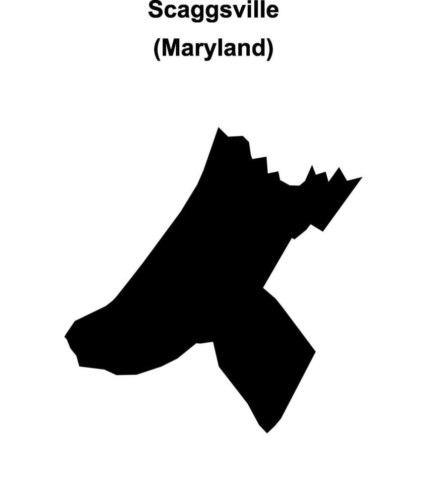 Scaggsville, Maryland blank outline map vector