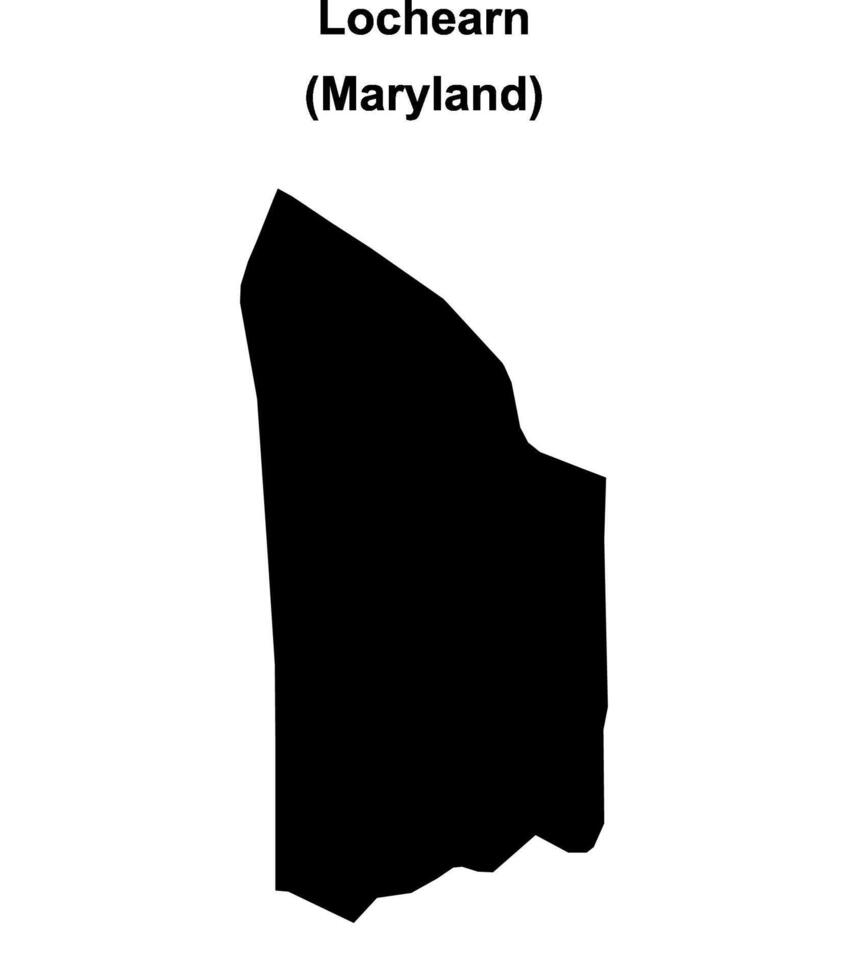 Lochearn, Maryland blank outline map vector