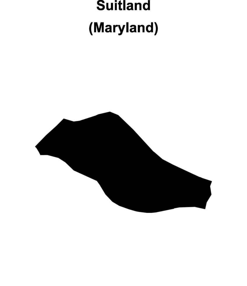 Suitland, Maryland blank outline map vector