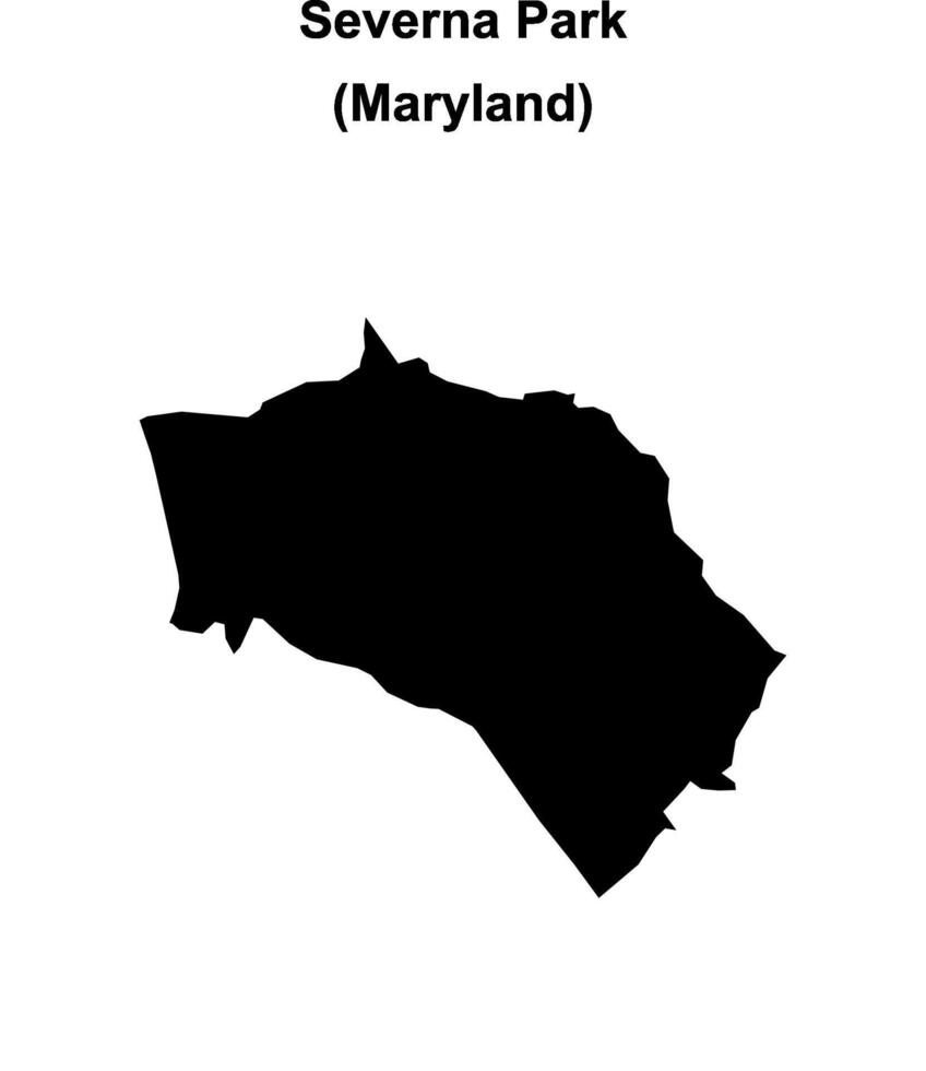 Severna Park, Maryland blank outline map vector