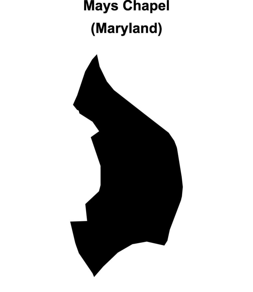 Mays Chapel, Maryland blank outline map vector