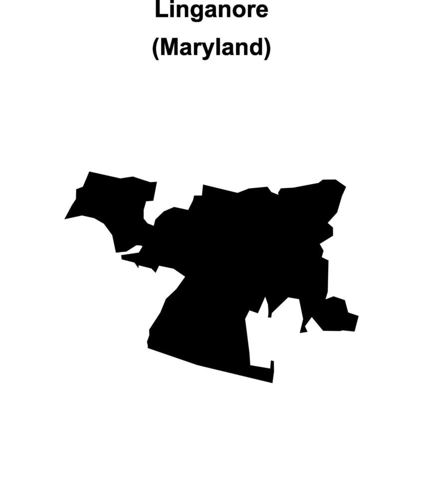 Linganore, Maryland blank outline map vector