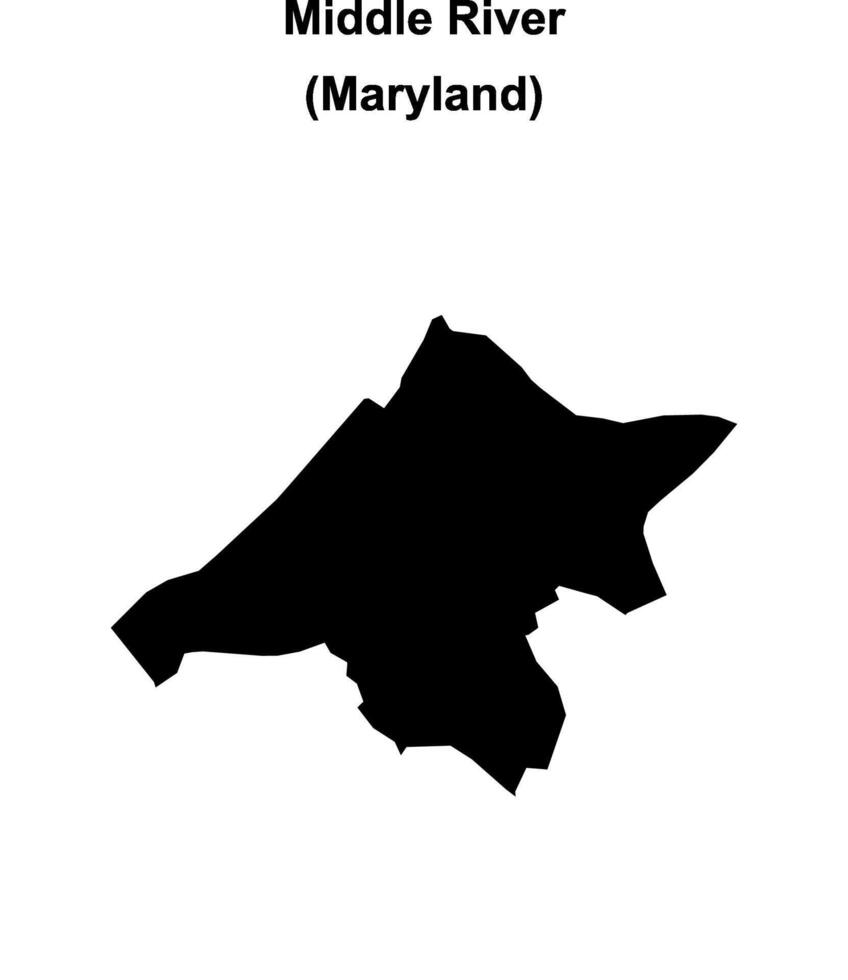 Middle River, Maryland blank outline map vector