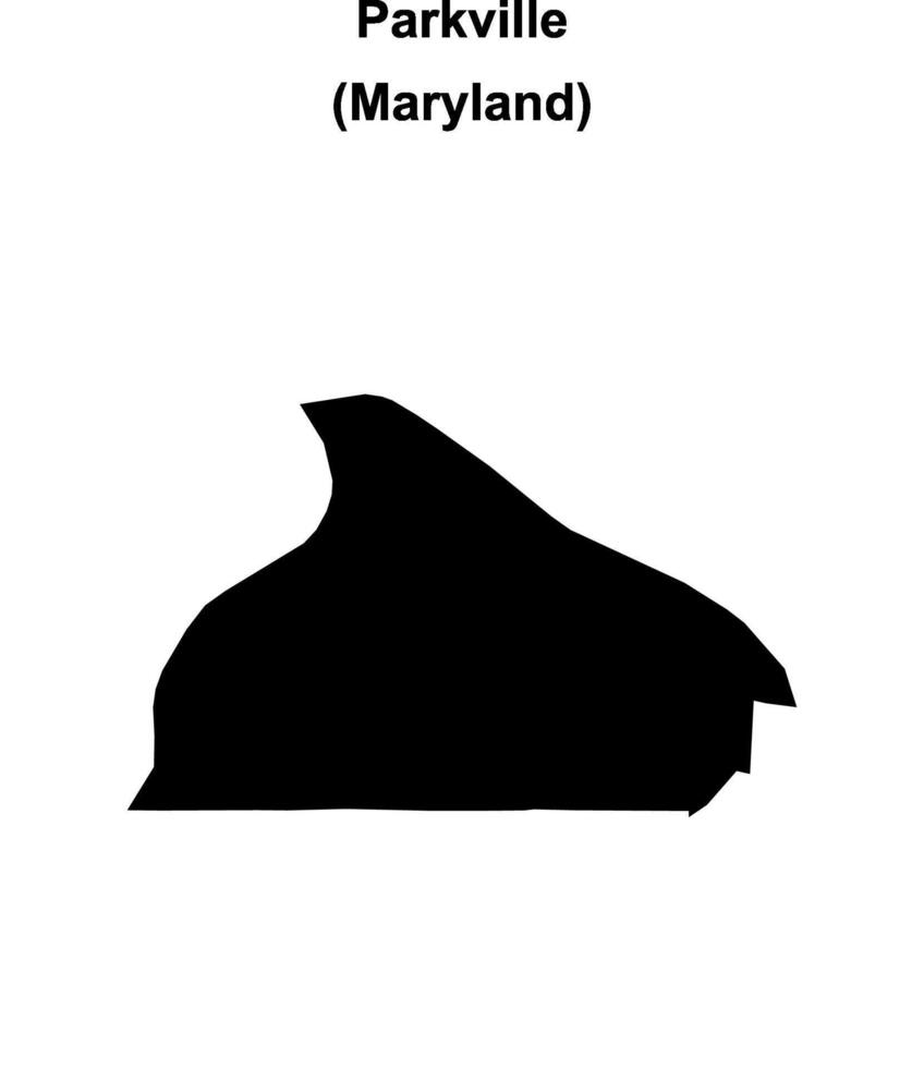 Parkville, Maryland blank outline map vector