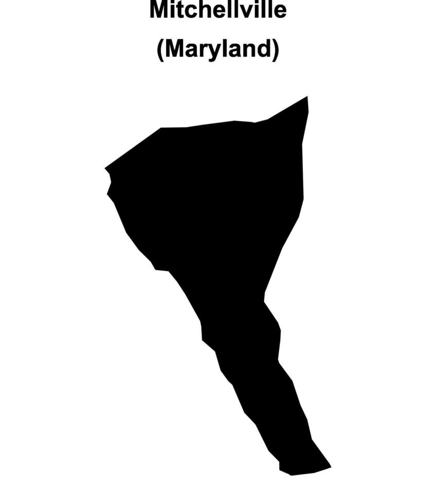Mitchellville, Maryland blank outline map vector