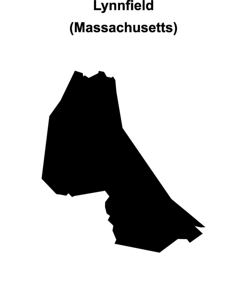 Lynnfield, Massachusetts blank outline map vector
