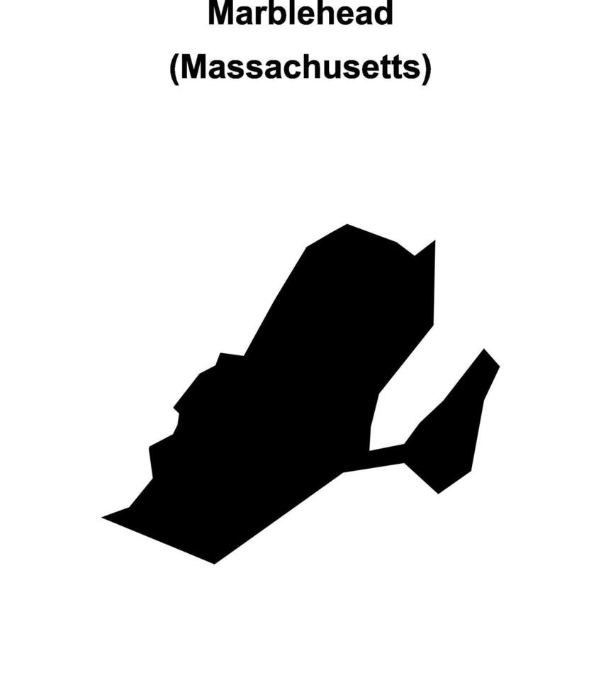 Marblehead, Massachusetts blank outline map vector