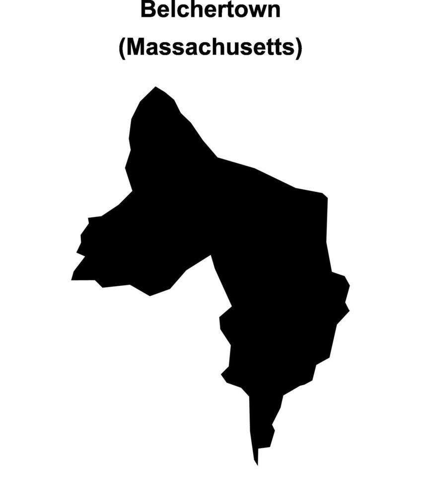 Belchertown, Massachusetts blank outline map vector