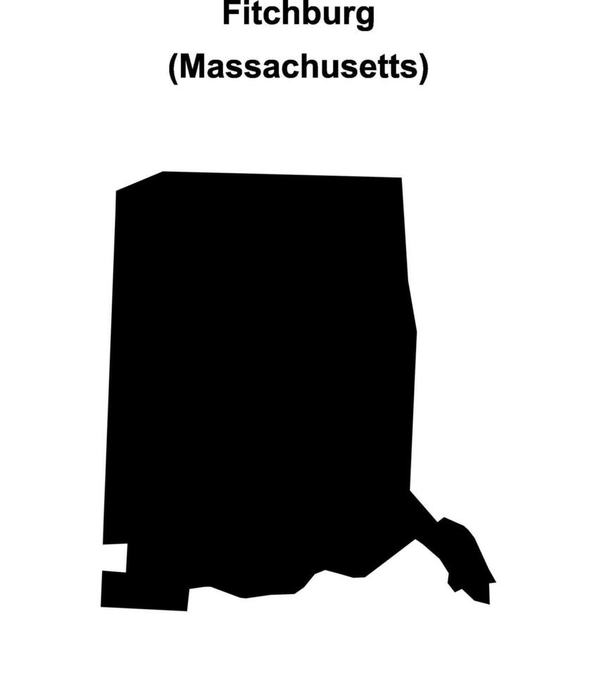 Fitchburg, Massachusetts blank outline map vector