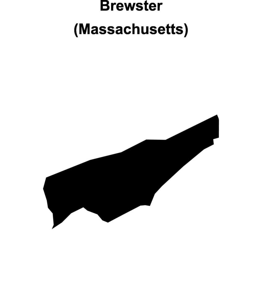Brewster, Massachusetts blank outline map vector
