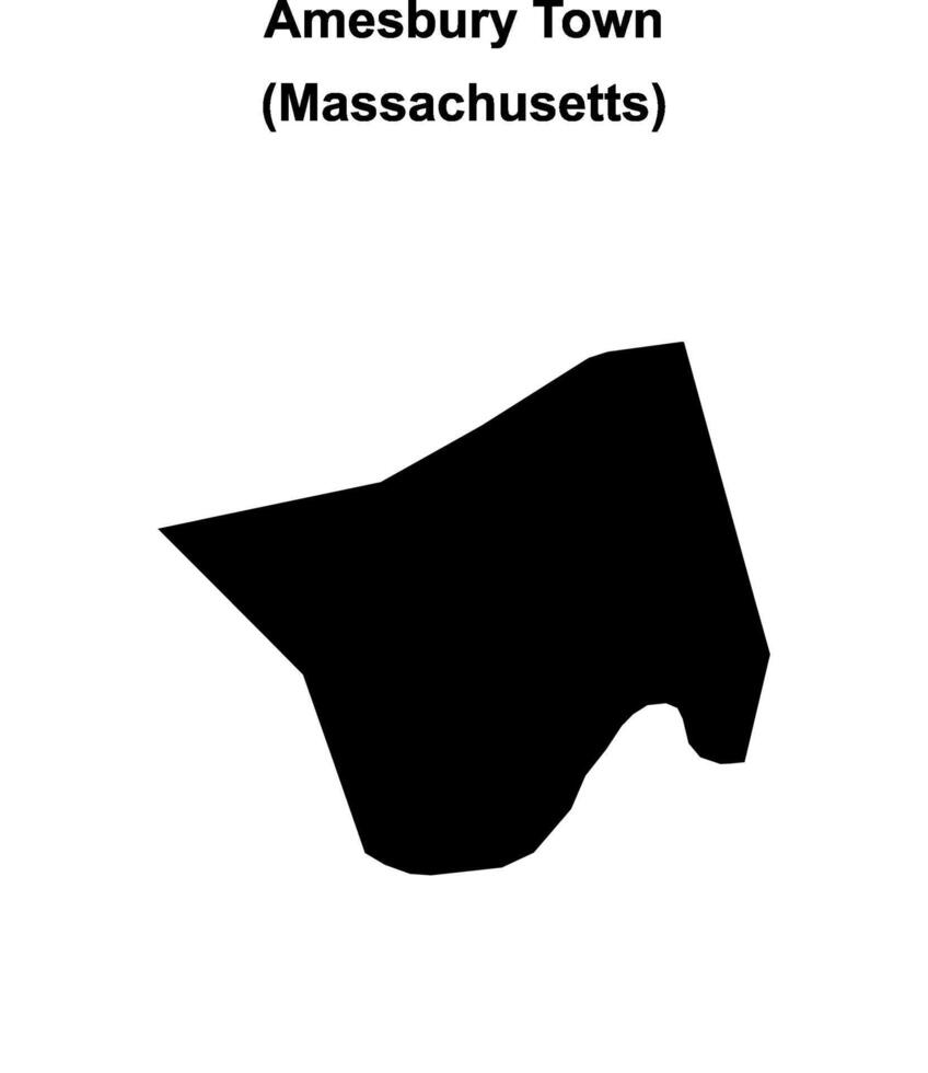 Amesbury Town, Massachusetts blank outline map vector