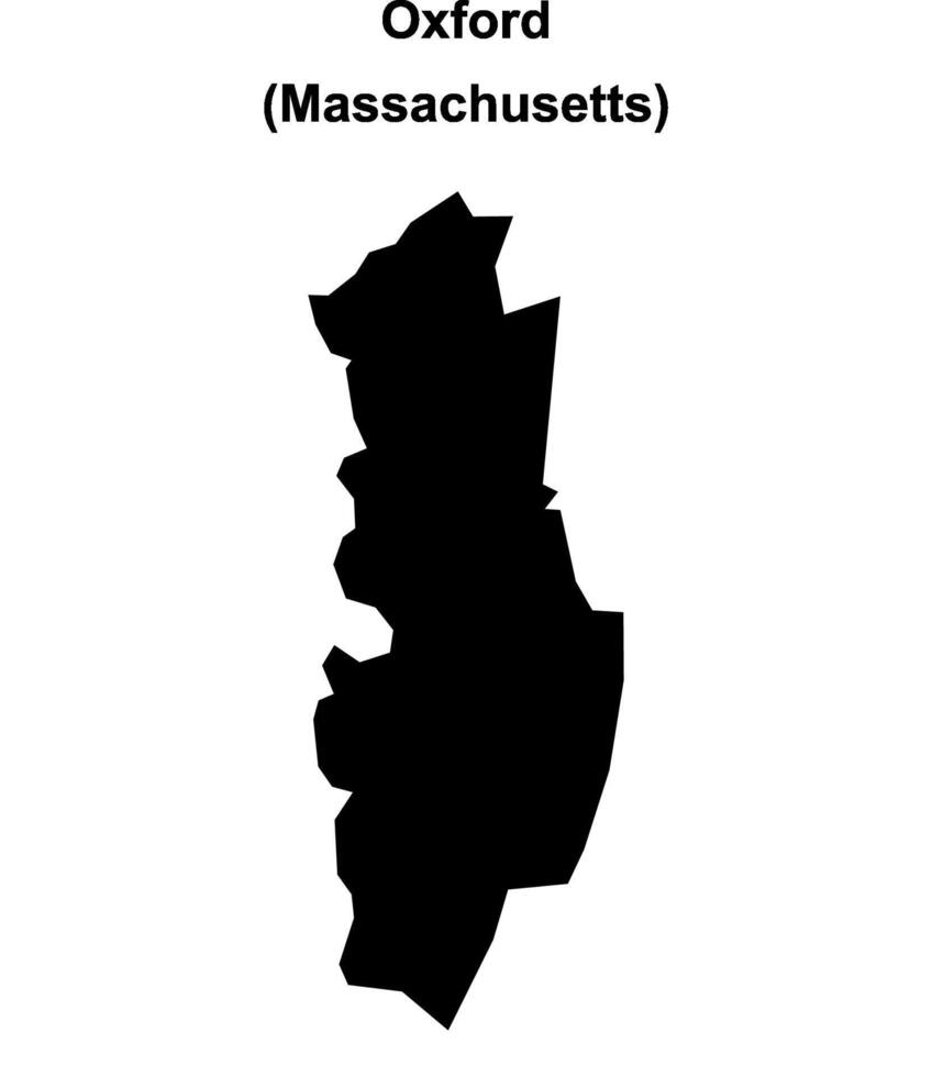 Oxford, Massachusetts blank outline map vector