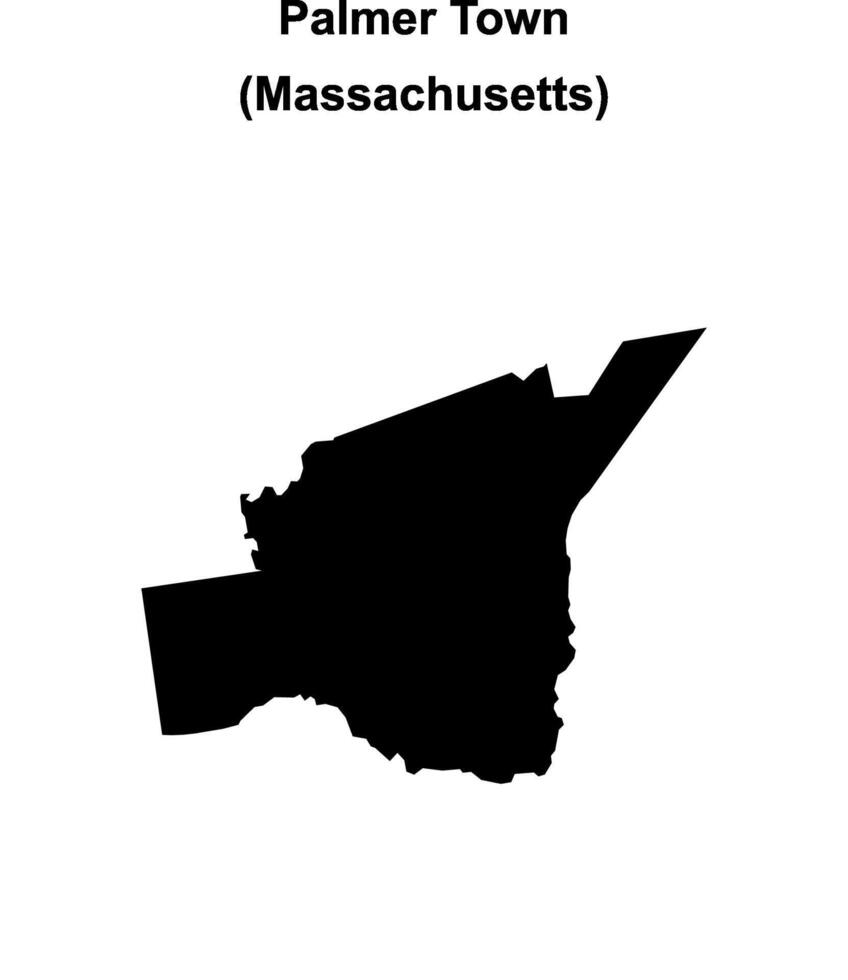Palmer Town, Massachusetts blank outline map vector