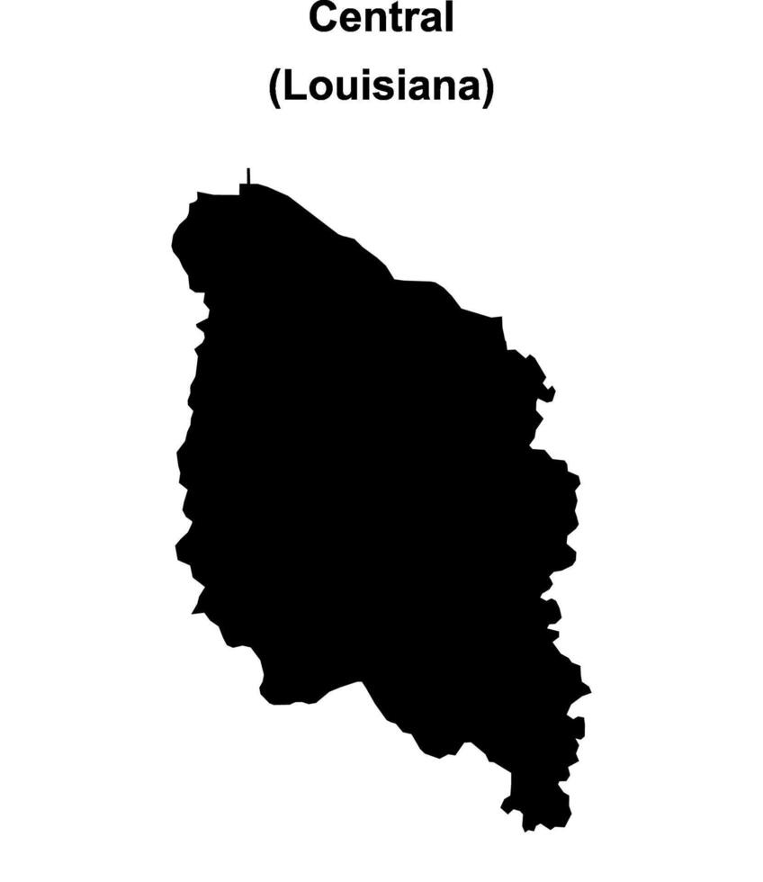 Central, Louisiana blank outline map vector