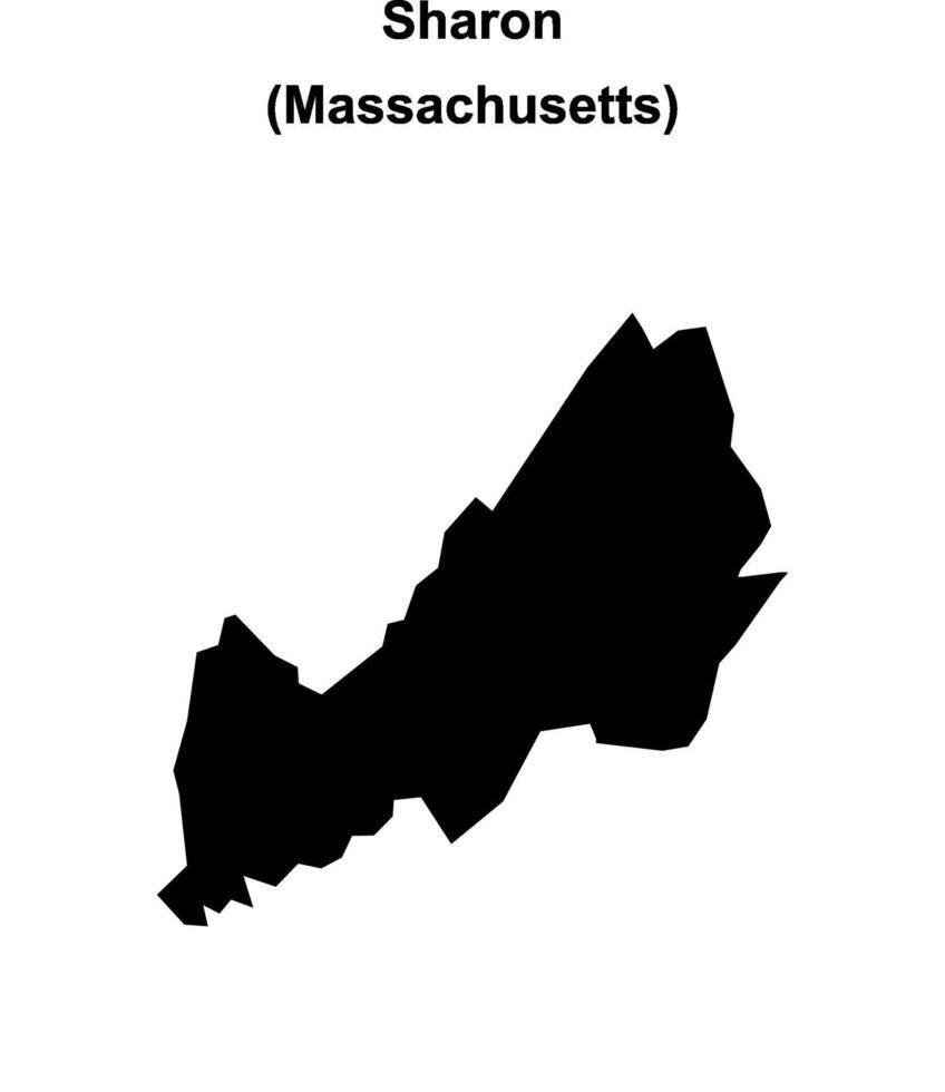 Sharon, Massachusetts blank outline map vector