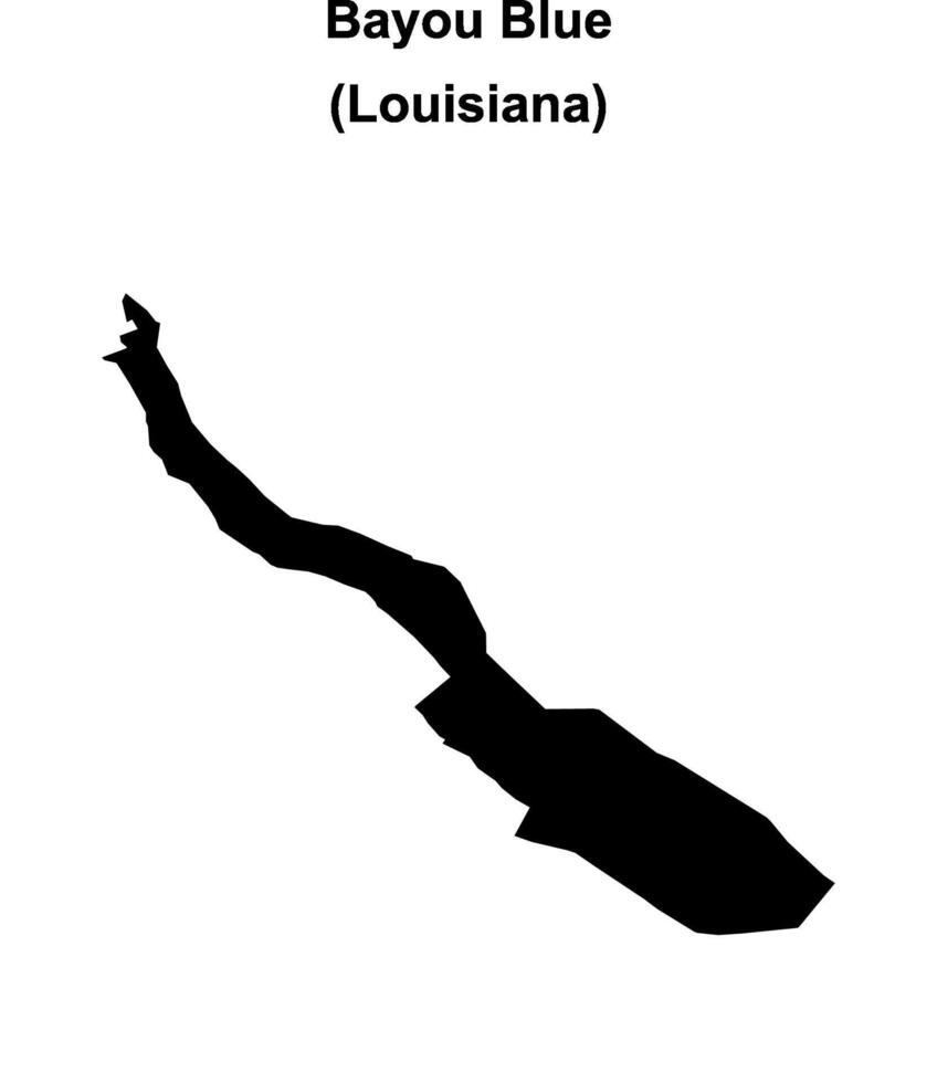 Bayou Blue, Louisiana blank outline map vector