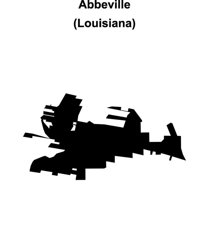 Abbeville, Louisiana blank outline map vector