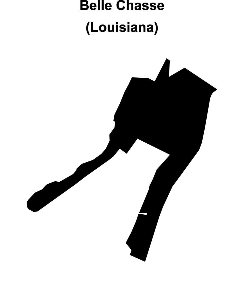 Belle Chasse, Louisiana blank outline map vector
