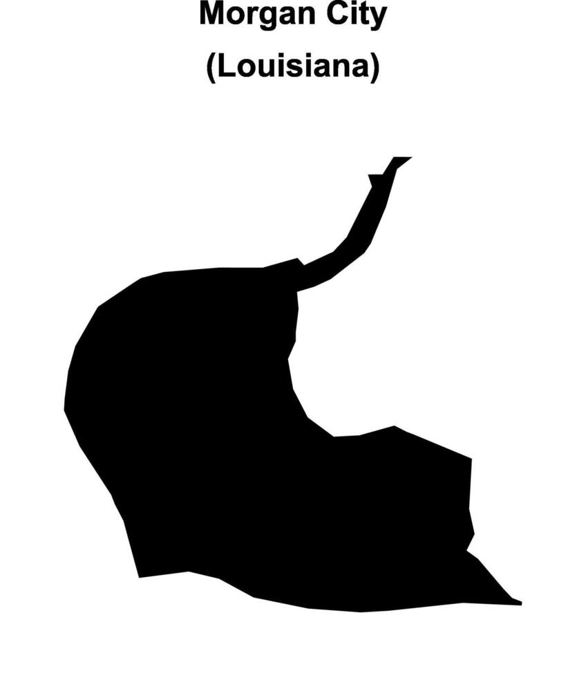 Morgan City, Louisiana blank outline map vector