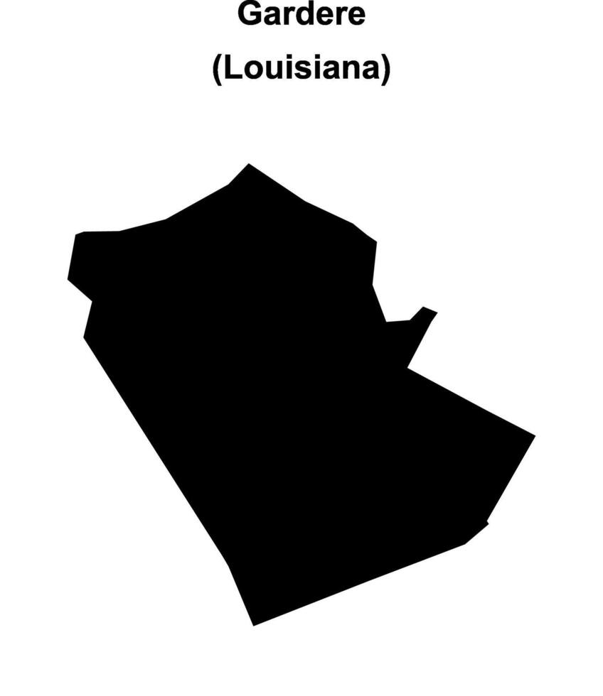 Gardere, Louisiana blank outline map vector