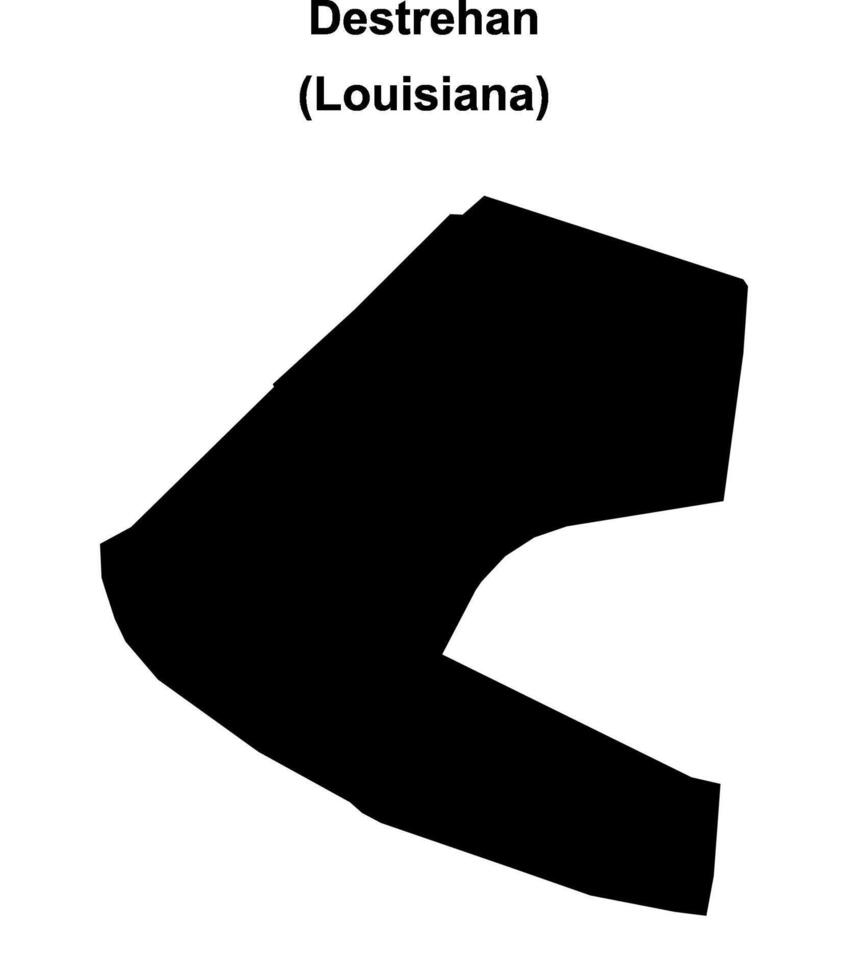 Destrehan, Louisiana blank outline map vector