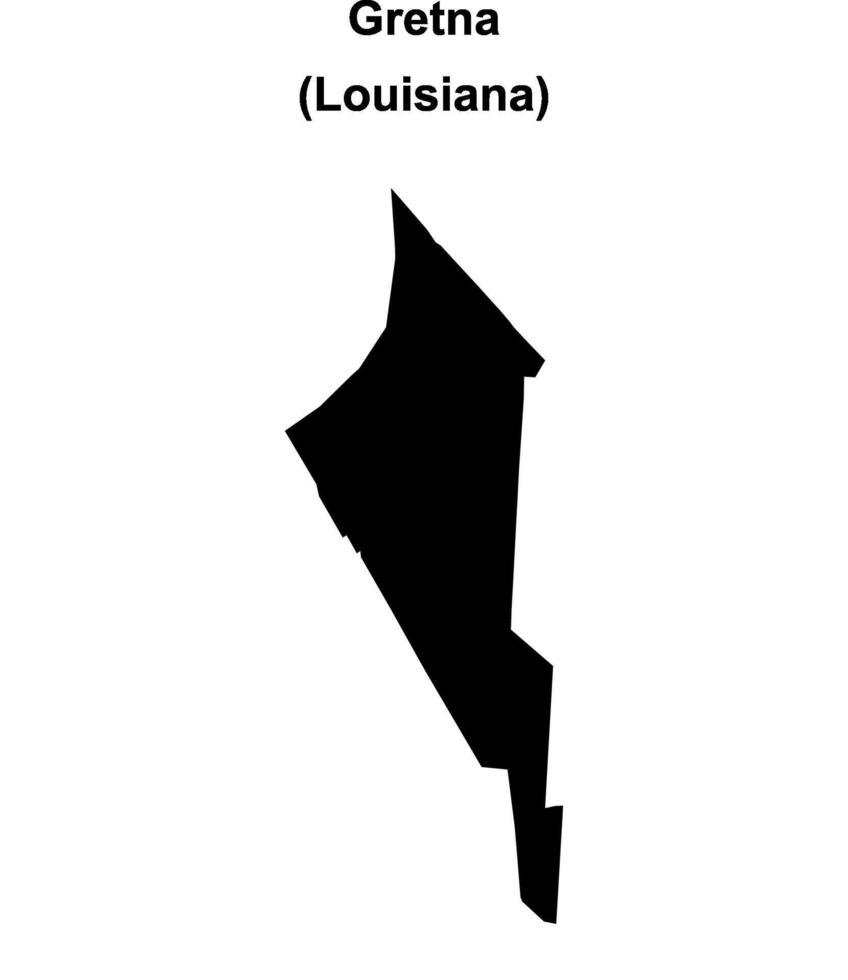 Gretna, Louisiana blank outline map vector