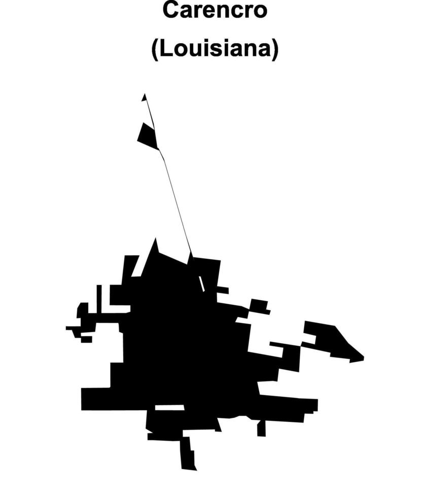 Carencro, Louisiana blank outline map vector
