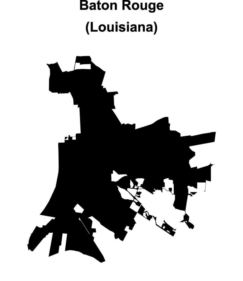 Baton Rouge, Louisiana blank outline map vector
