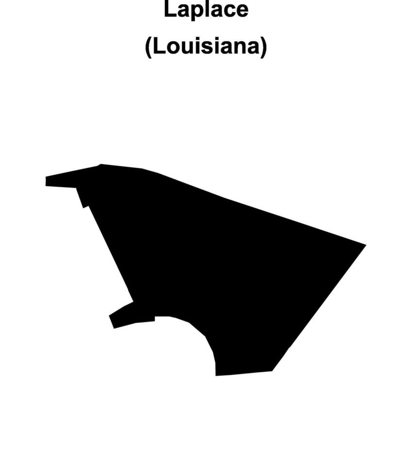 Laplace, Louisiana blank outline map vector