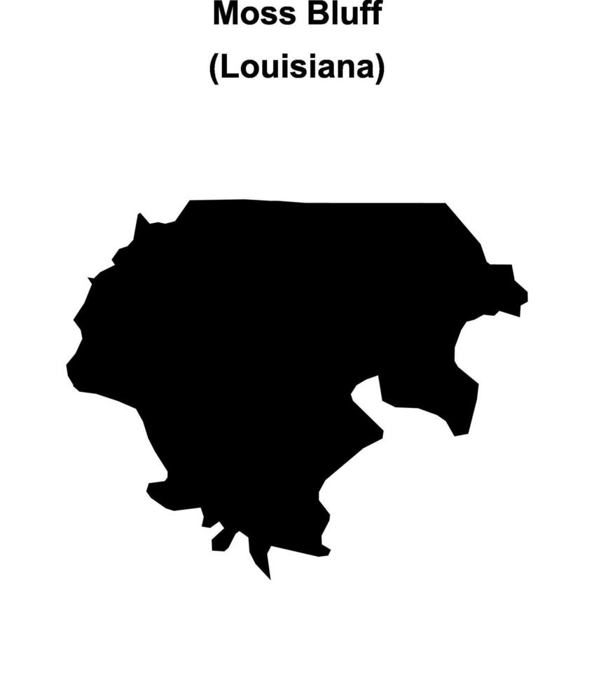 Moss Bluff, Louisiana blank outline map vector