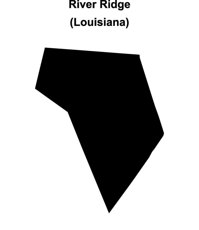 River Ridge, Louisiana blank outline map vector