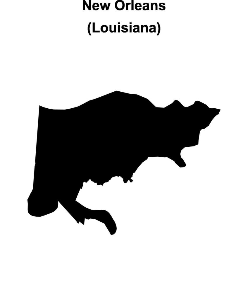 New Orleans, Louisiana blank outline map vector