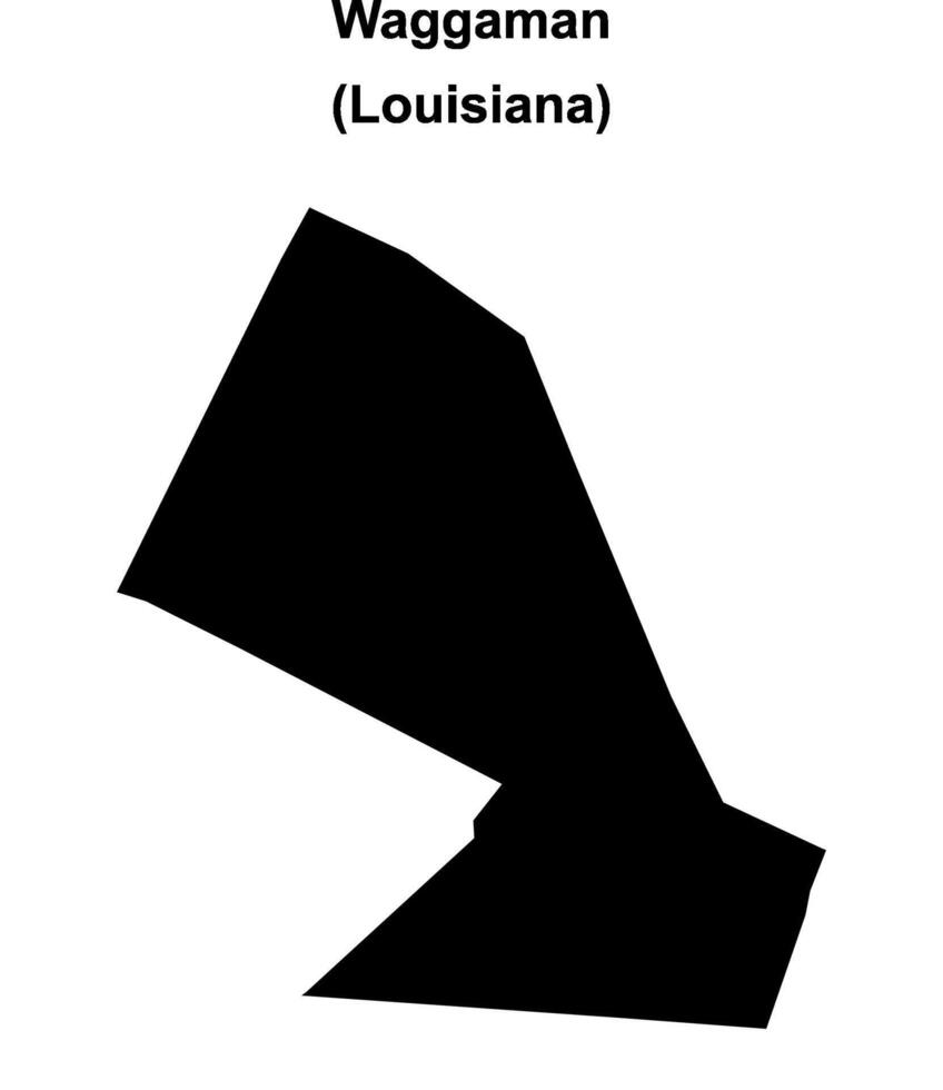 Waggaman, Louisiana blank outline map vector